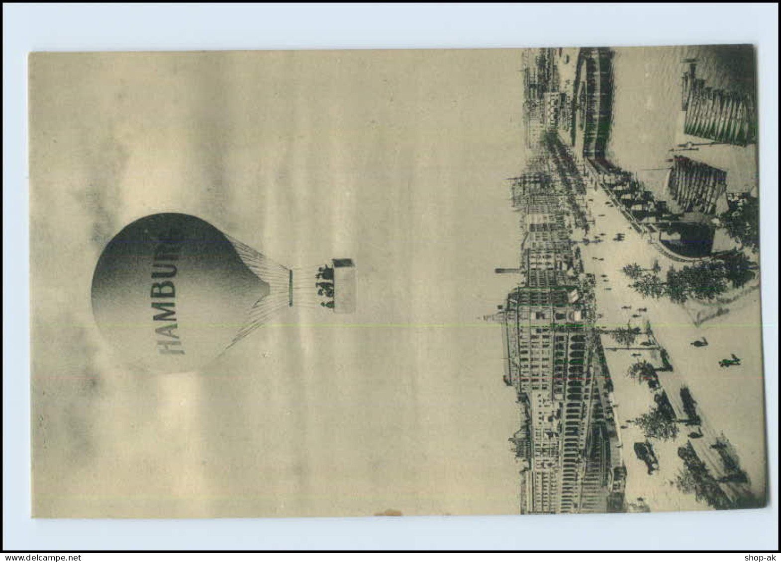 Y095/ Hamburg Neustadt Jungfernstieg Ballon AK  Ca.1912 - Mitte