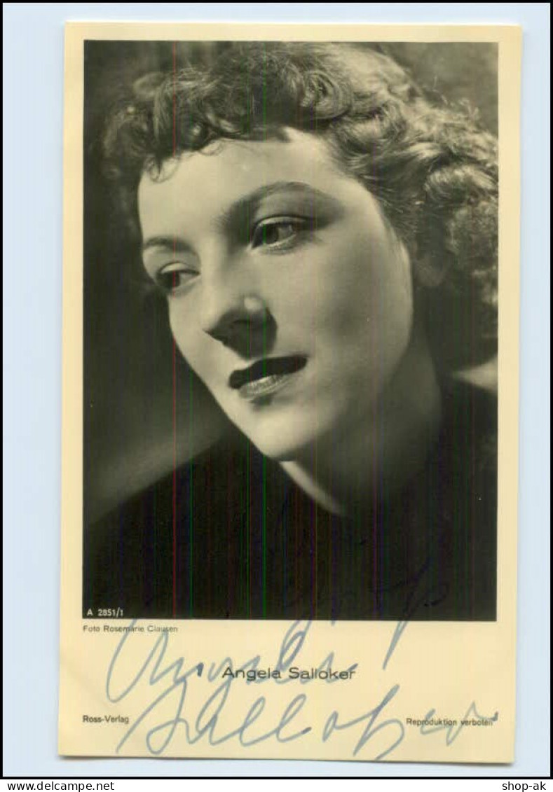 N2916/ Angela Salloker Original Autogramm Ross Foto AK Schauspieler - Autographes