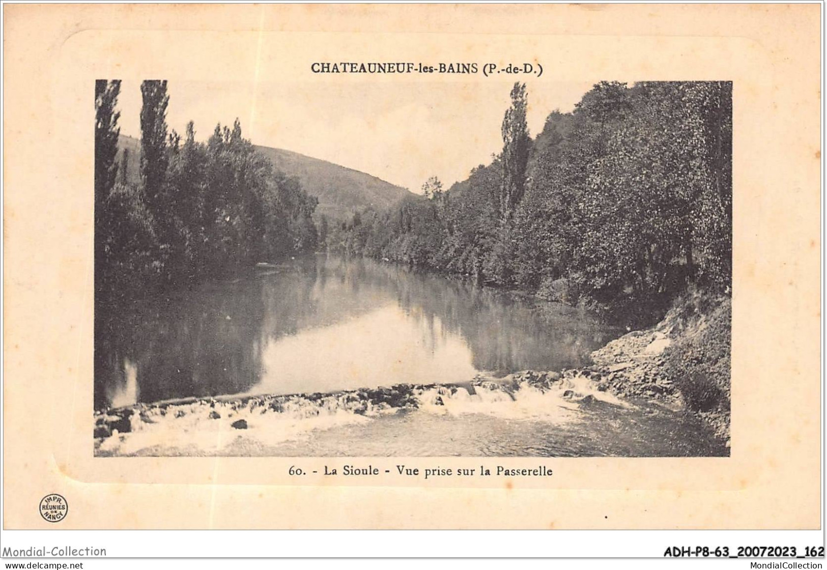 ADHP8-63-0758 - CHATEAUNEUF-LES-BAINS - La Sioule - Vue Prise Sur La Passerelle - Riom