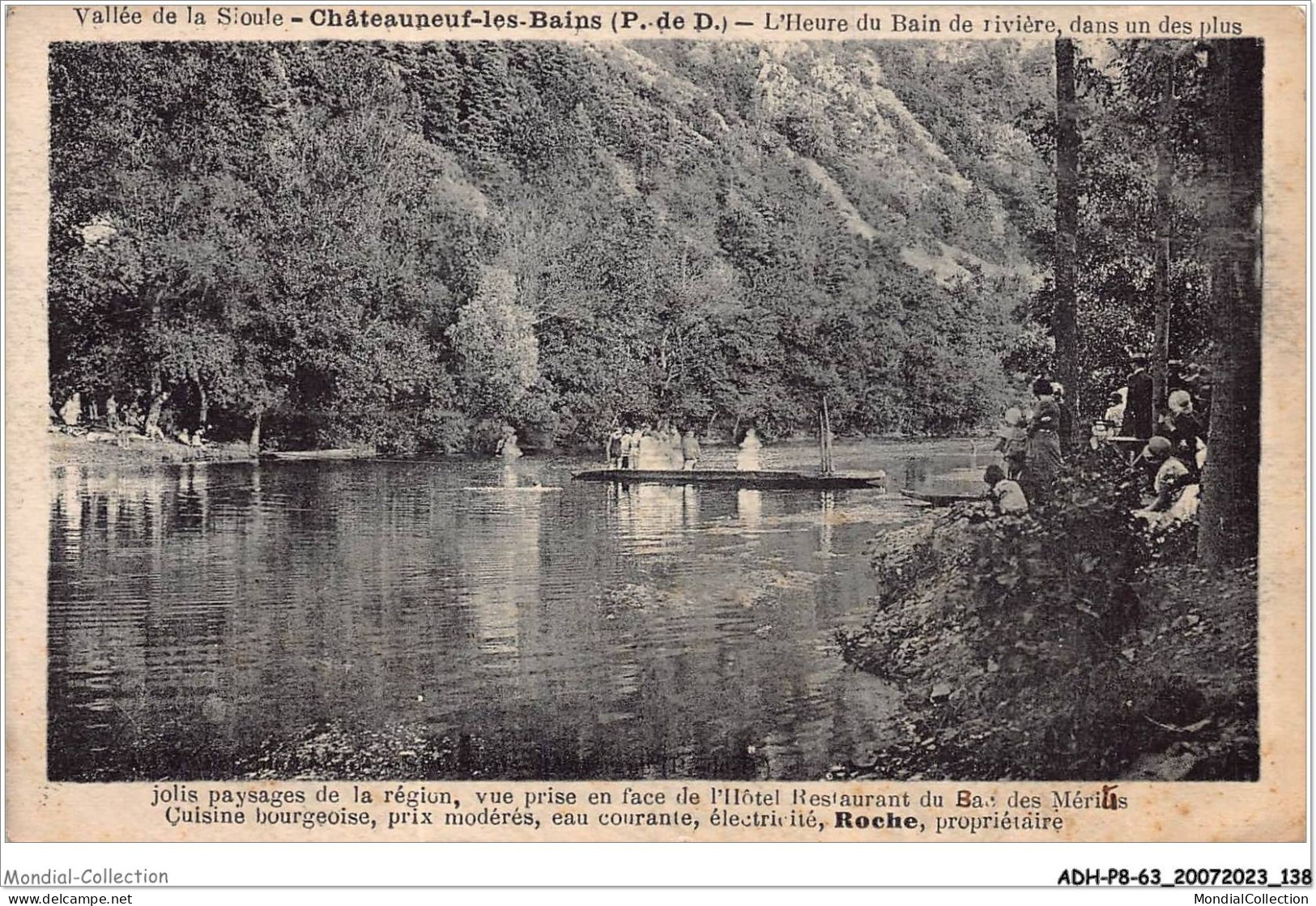 ADHP8-63-0746 - CHATEAUNEUF-LES-BAINS - Vallée De La Sioule - L'heure Du Bain De Rivière  - Riom