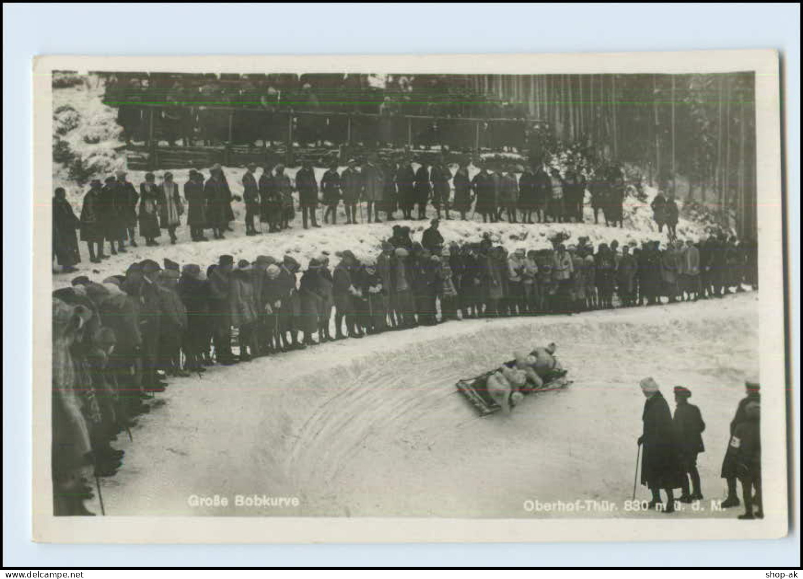 T3611/ Bobbahn Große Bobkurve  Oberhof Thüringen Foto AK 1933 - Jeux Olympiques