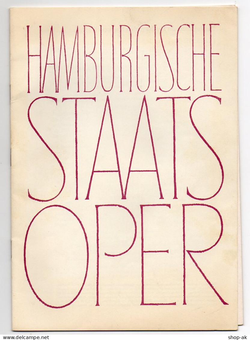 C1096/ Programm Der Staatsoper Hamburg  Heft 14  1958/59 - Ohne Zuordnung