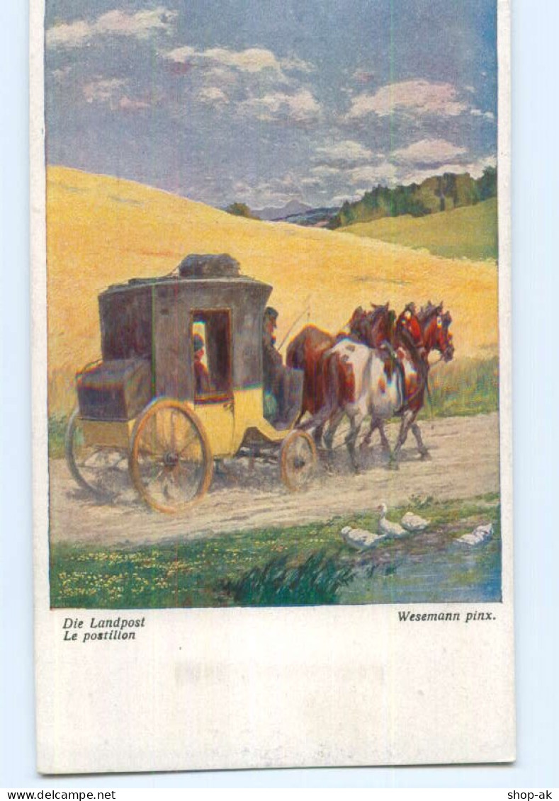 Y7110/ Postkutsche Landpost  Künstler AK  Wesemann  Wiener Kunst Ca.1912 - Postal Services
