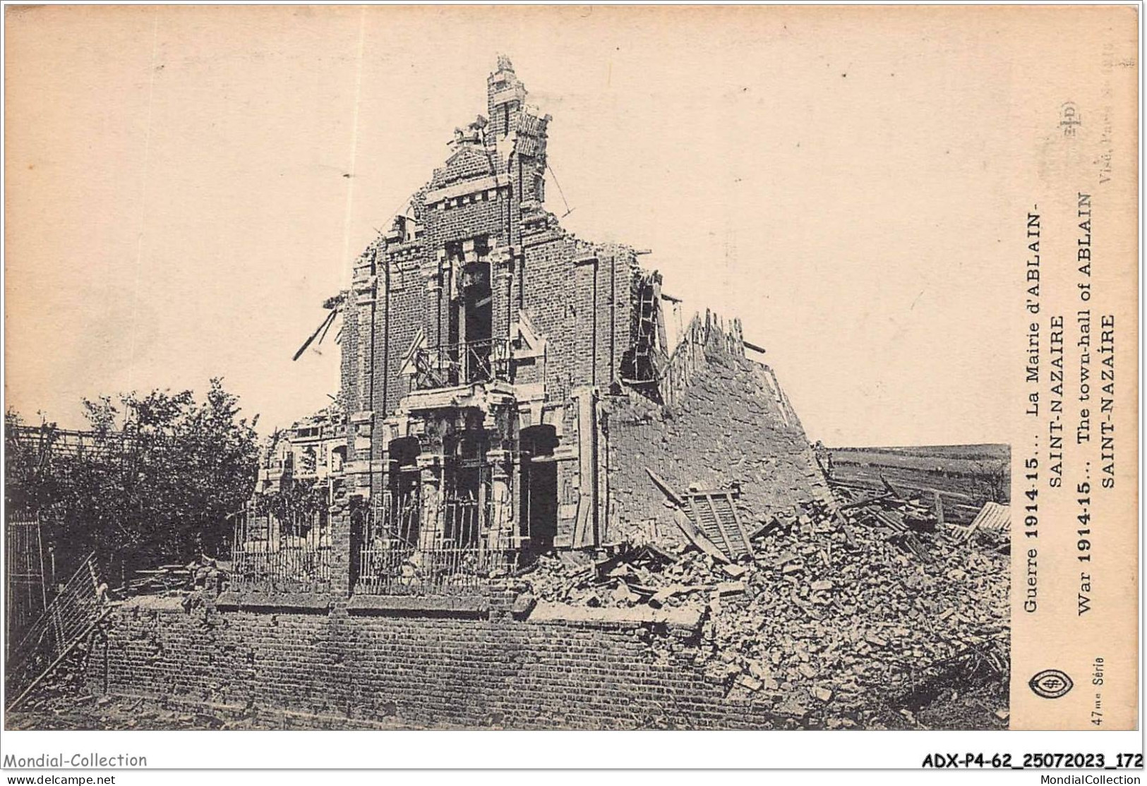 ADXP4-62-0373 - GUERRE 1914-15 - La Mairie D'ABLAIN-ST-NAZAIRE - Lens