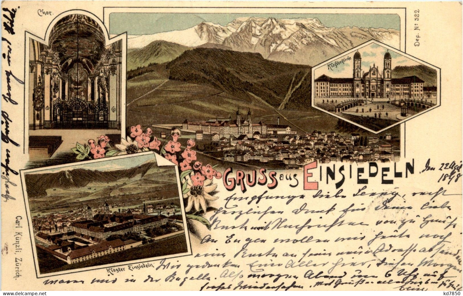 Gruss Vaus Einsiedeln - Litho - Einsiedeln