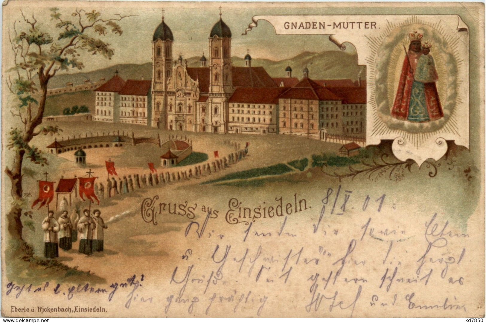 Gruss Aus Einsiedeln - Litho - Einsiedeln