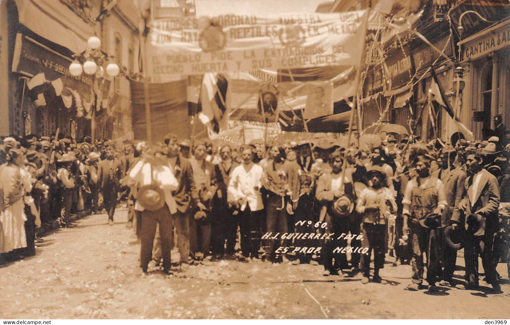 Mexique - VERACRUZ - Révolution Mexicaine 1914, El Pueblo Pide La Extradicion Del Asesino Huerta - Carte-Photo Gutierrez - Mexico
