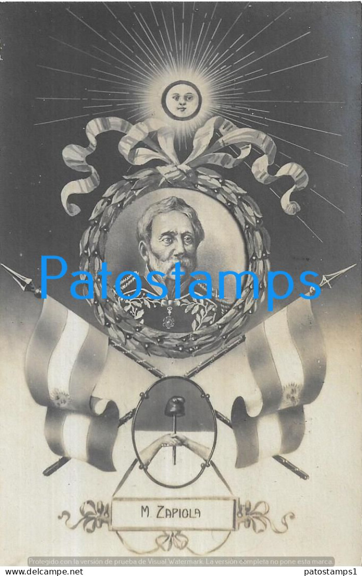 227498 ARGENTINA CENTENARY CENTENARIO PATROTIC FLAG HERALDRY PROCER M. ZAPIOLA POSTAL POSTCARD - Argentine