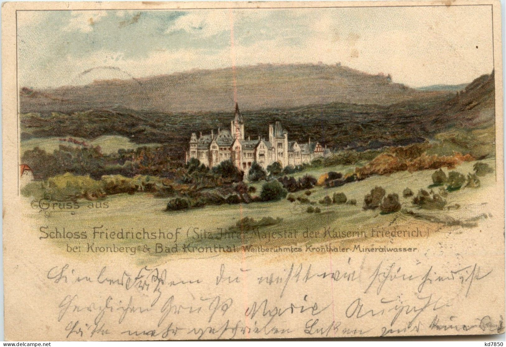 Schloss Friedrichshof Bei Kronberg - Litho - Königstein