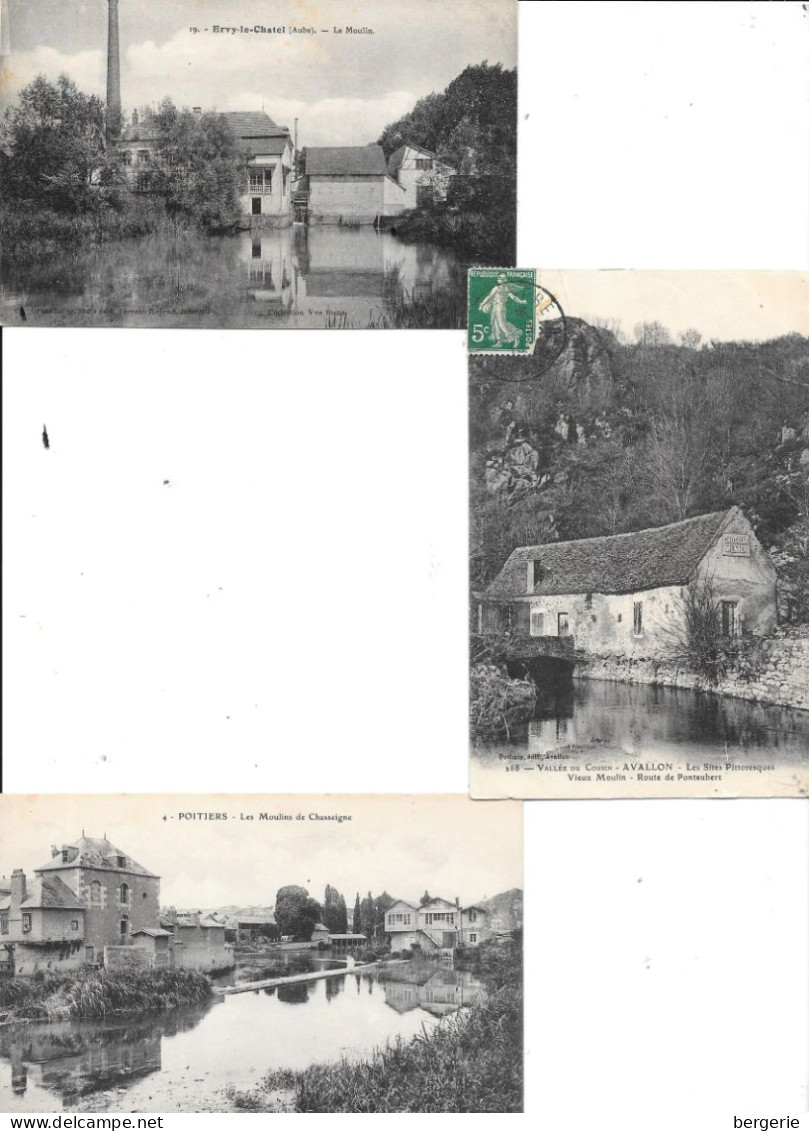 C/268                3 Cpa De Moulin à Eau     (2) - Moulins à Eau