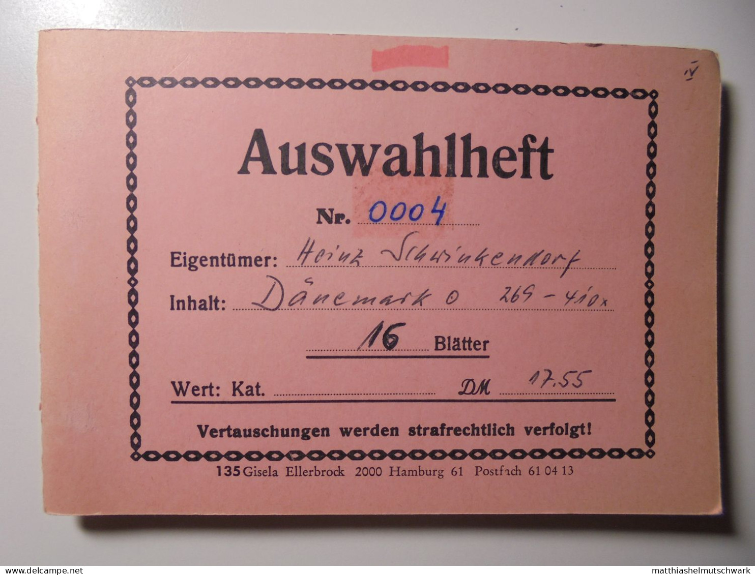 Auswahlheft Nr. 0004 Von 1989 26 Blätter 177 Briefmarken  Dänemark 1875-1963/Mi Nr. 23A-410x Unvollstän - Verzamelingen