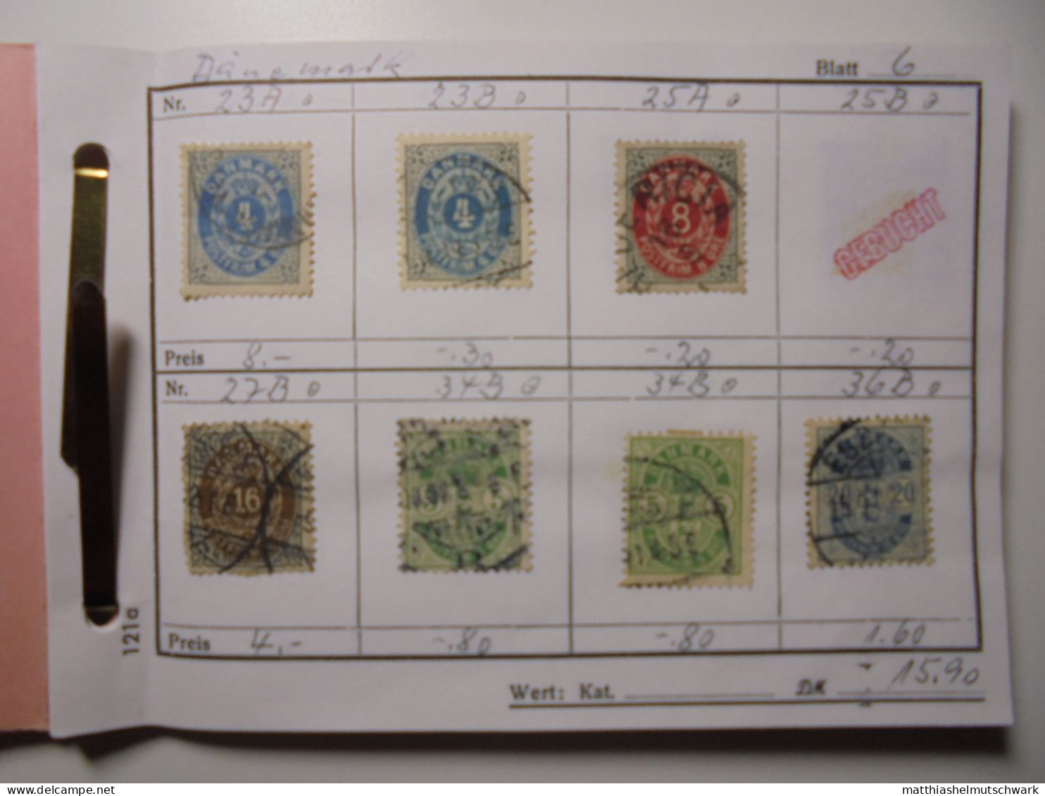 Auswahlheft Nr. 0004 Von 1989 26 Blätter 177 Briefmarken  Dänemark 1875-1963/Mi Nr. 23A-410x Unvollstän - Collections