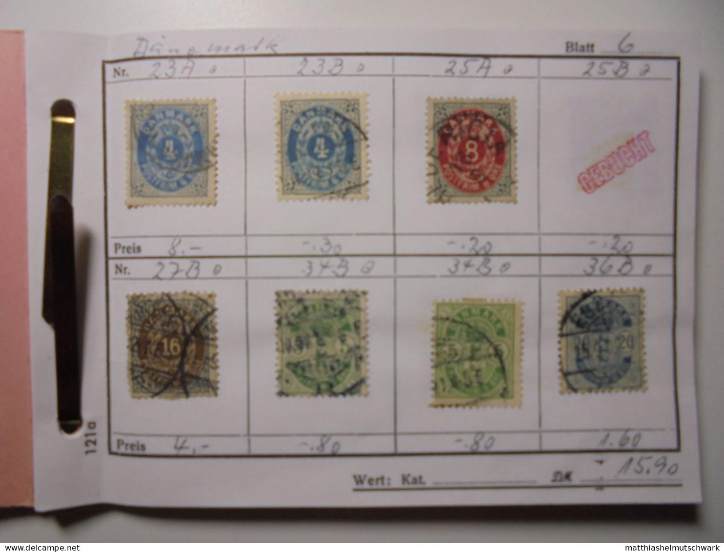 Auswahlheft Nr. 0004 Von 1989 26 Blätter 177 Briefmarken  Dänemark 1875-1963/Mi Nr. 23A-410x Unvollstän - Sammlungen