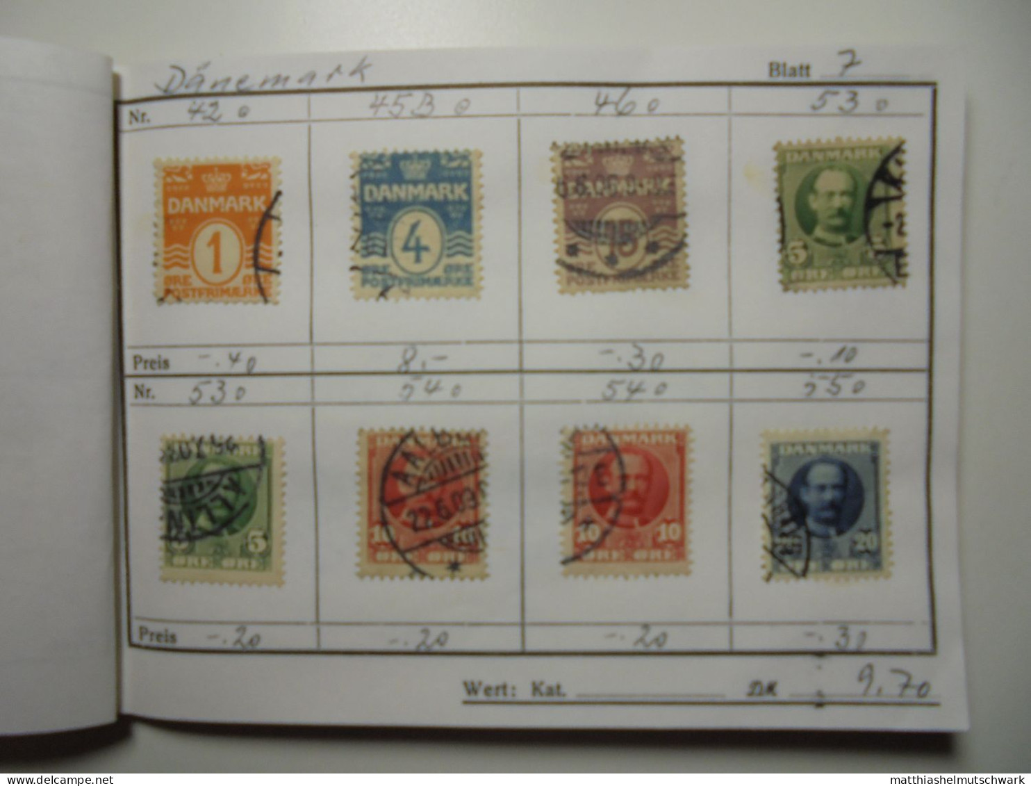Auswahlheft Nr. 0004 Von 1989 26 Blätter 177 Briefmarken  Dänemark 1875-1963/Mi Nr. 23A-410x Unvollstän - Verzamelingen