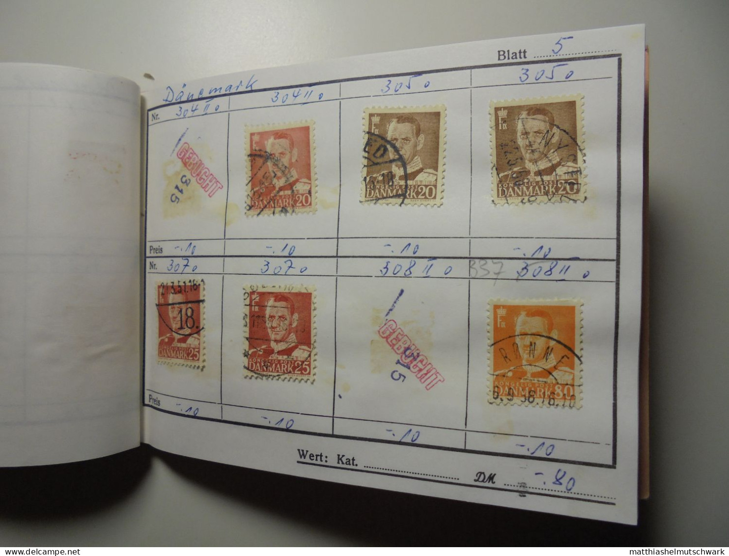 Auswahlheft Nr. 0004 von 1989 26 Blätter 177 Briefmarken  Dänemark 1875-1963/Mi Nr. 23A-410x unvollstän