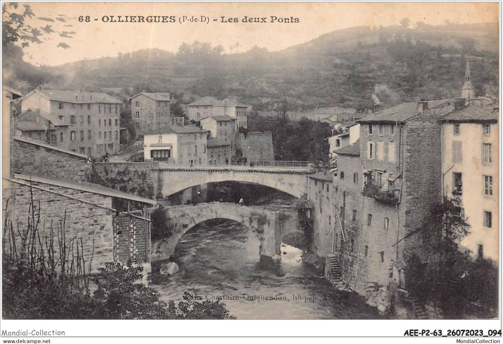 AEEP2-63-0128 - OLLIERGUES - Les Deux Ponts  - Olliergues