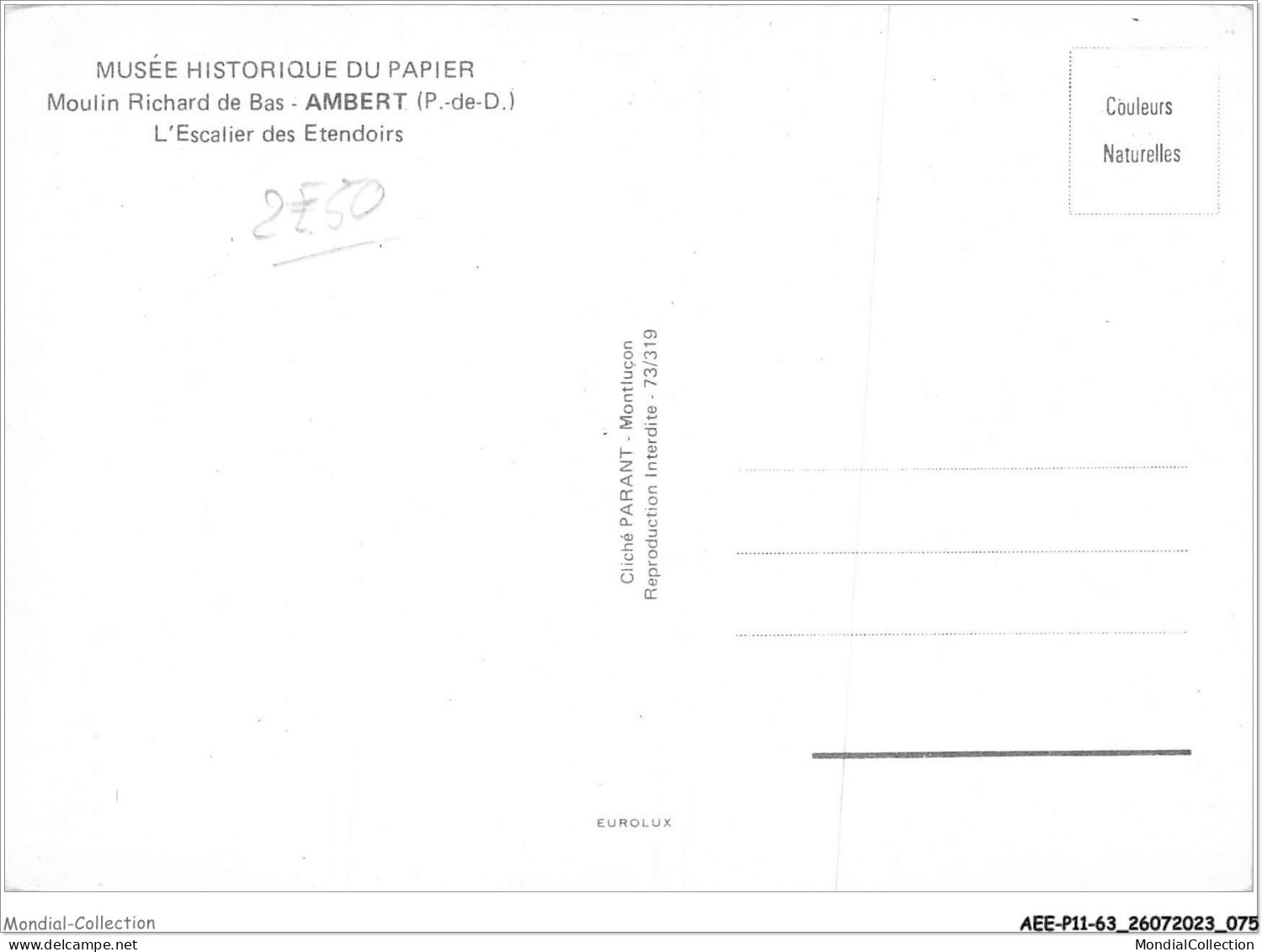 AEEP11-63-0890 - Musée Historique Du Papier - Moulin Richard De Bas - AMBERT - L'escalier Des étendoirs  - Ambert