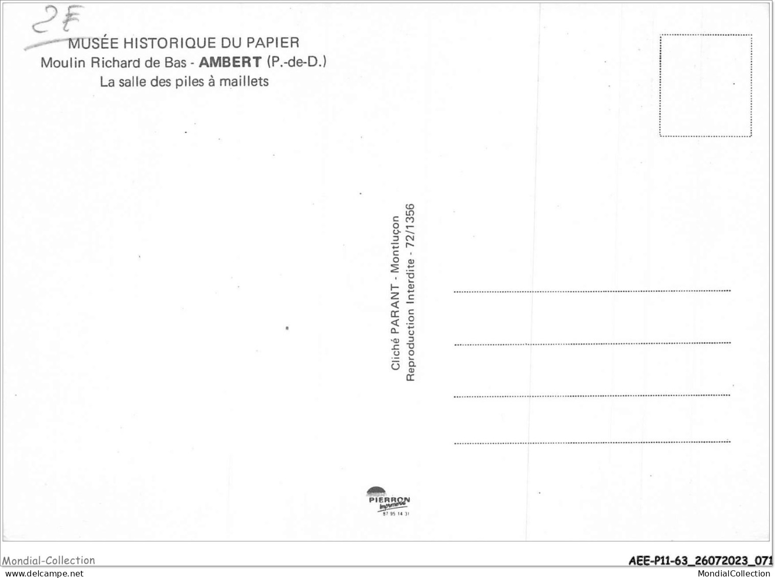 AEEP11-63-0888 - Musée Historique Du Papier - Moulin Richard De Bas - AMBERT - La Salle Des Piles à Maillets  - Ambert