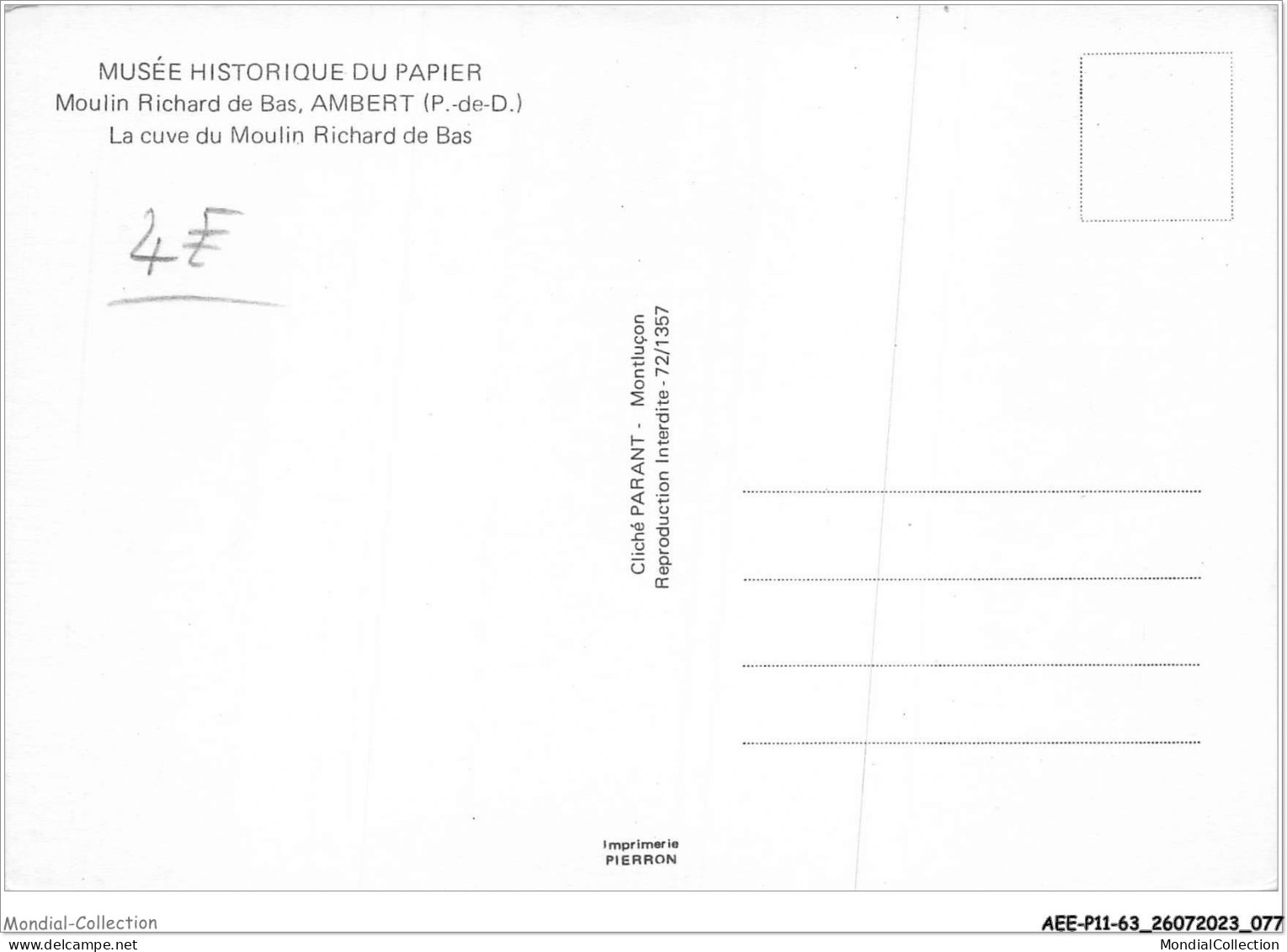 AEEP11-63-0891 - Musée Historique Du Papier - Moulin Richard De Bas - AMBERT - La Cuve Du Moulin Richard De Bas  - Ambert