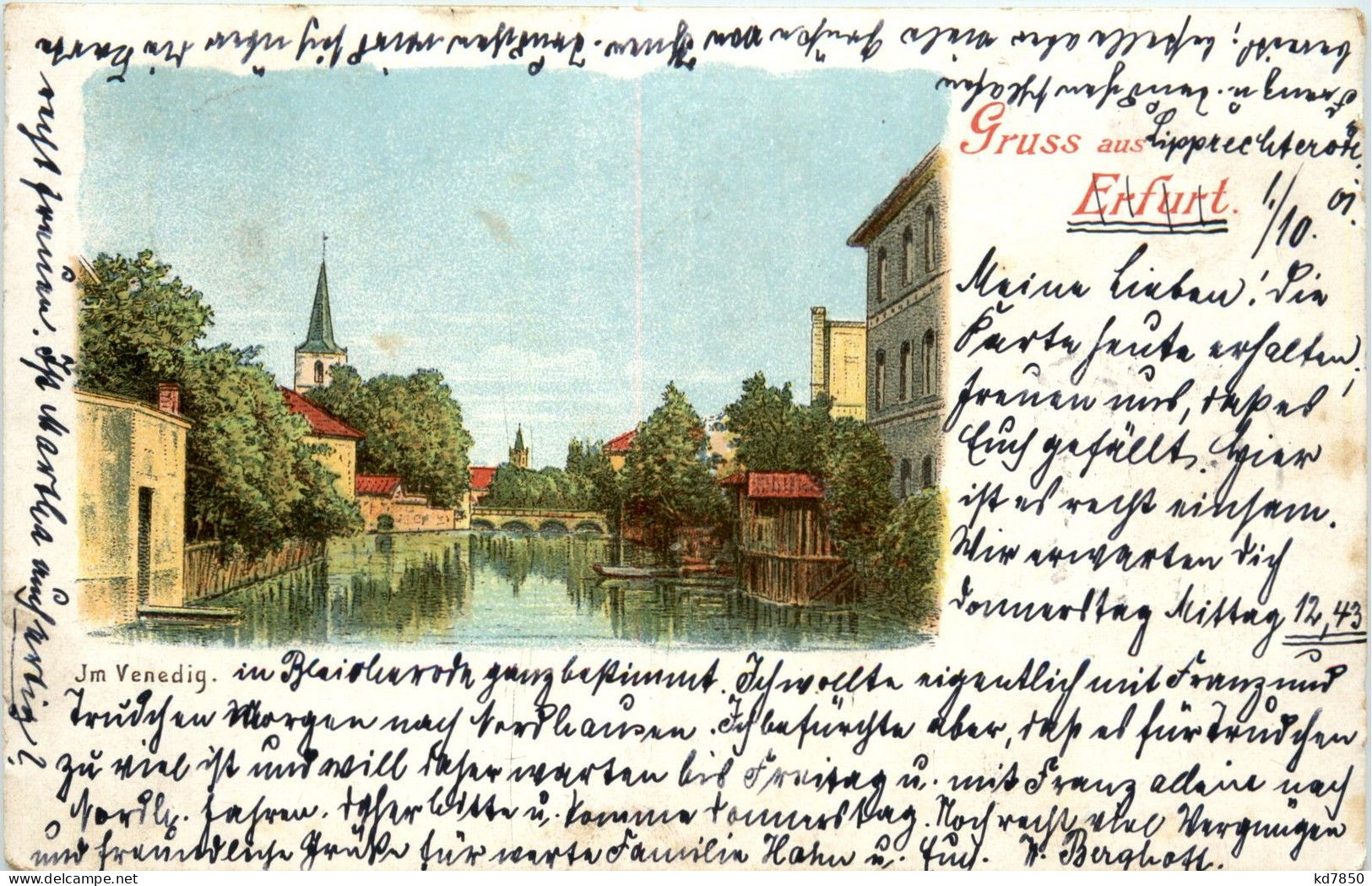 Gruss Aus Erfurt - Im Venedig - Litho - Erfurt