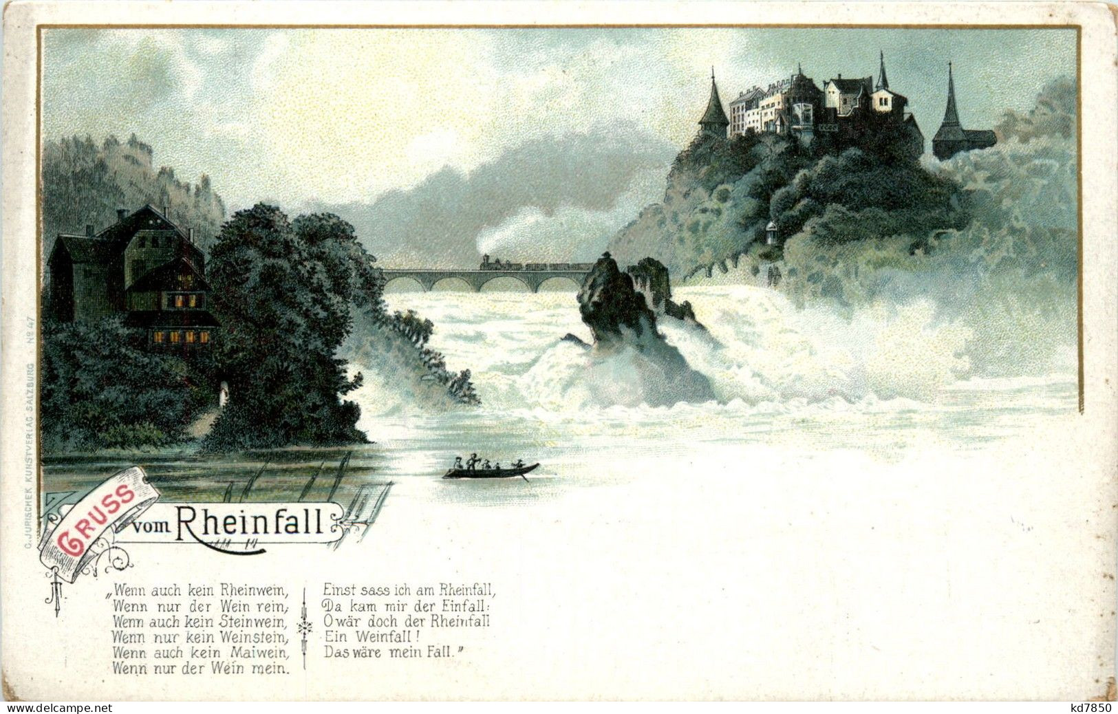 Gruss Vom Rheinfall - Litho - Neuhausen Am Rheinfall