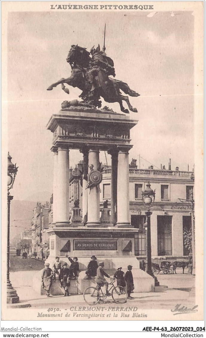 AEEP4-63-0265 - CLERMONT-FERRAND - Monument De Vercingétorix Et La Rue Blatin  - Clermont Ferrand