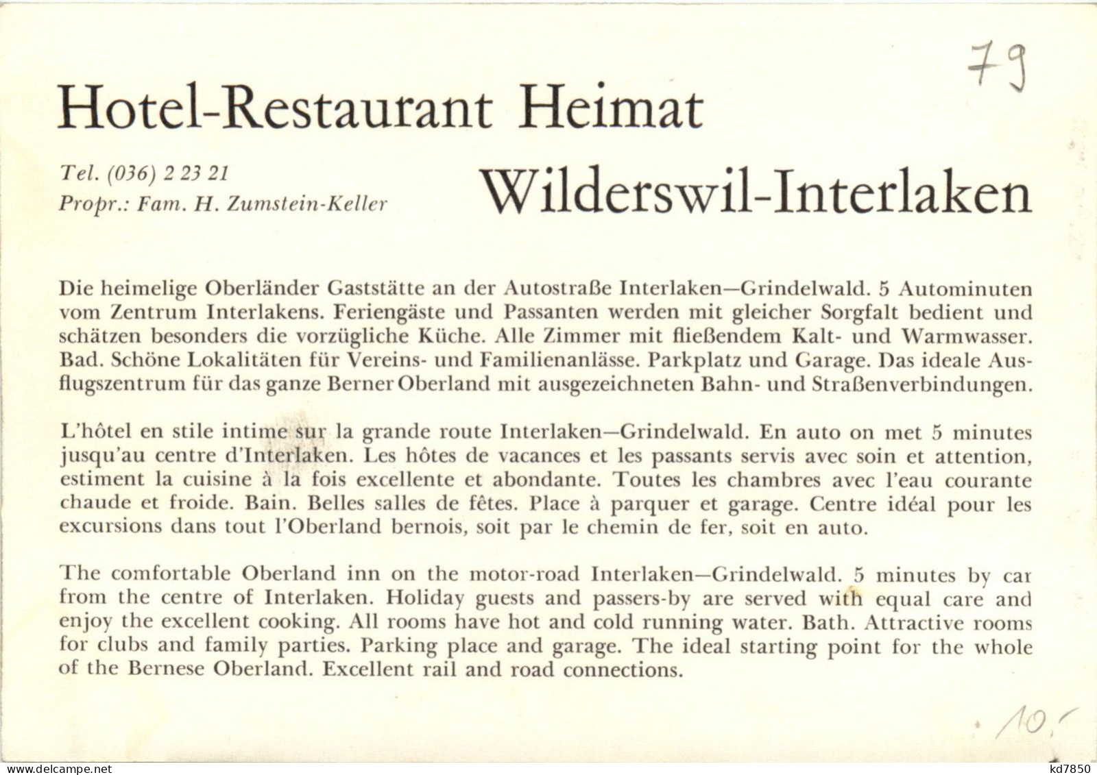 Wilderswil-Interlaken - Hotel Heimat - Wilderswil