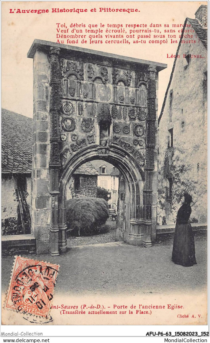 AFUP6-63-0536 - SAINT-SAUVES - Porte De L'ancienne Eglise - Auvergne Types D'Auvergne