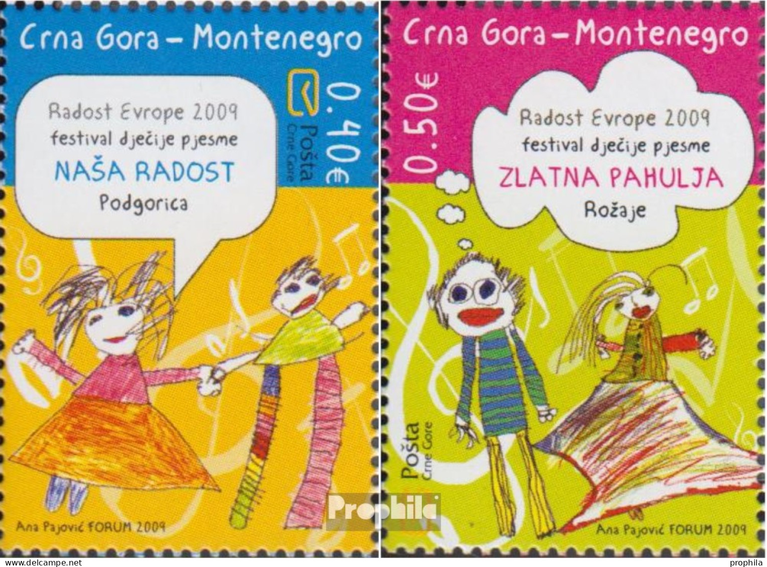 Montenegro 220-221 (kompl.Ausg.) Postfrisch 2009 Kindertreffen Freude Europas - Montenegro