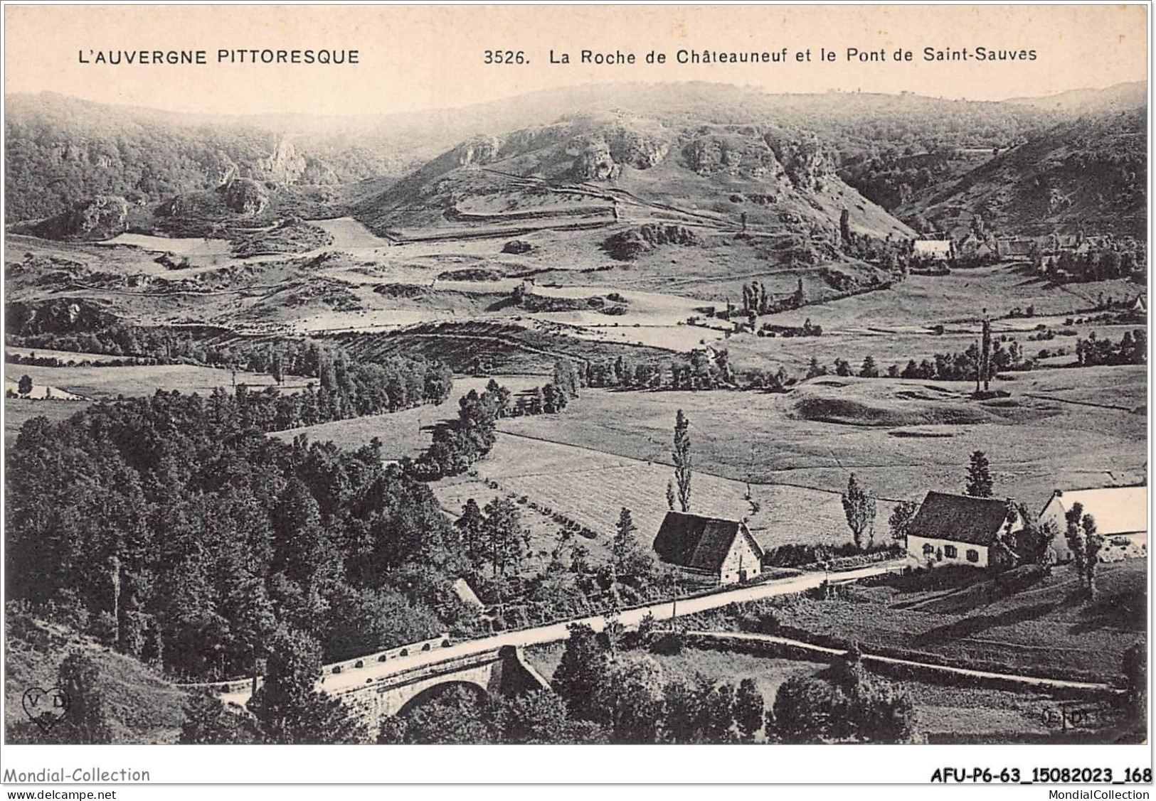 AFUP6-63-0544 - L'AUVERGNE PITTORESQUE - La Roche De Chateauneuf Et Le Pont De Saint-Sauves - Auvergne Types D'Auvergne