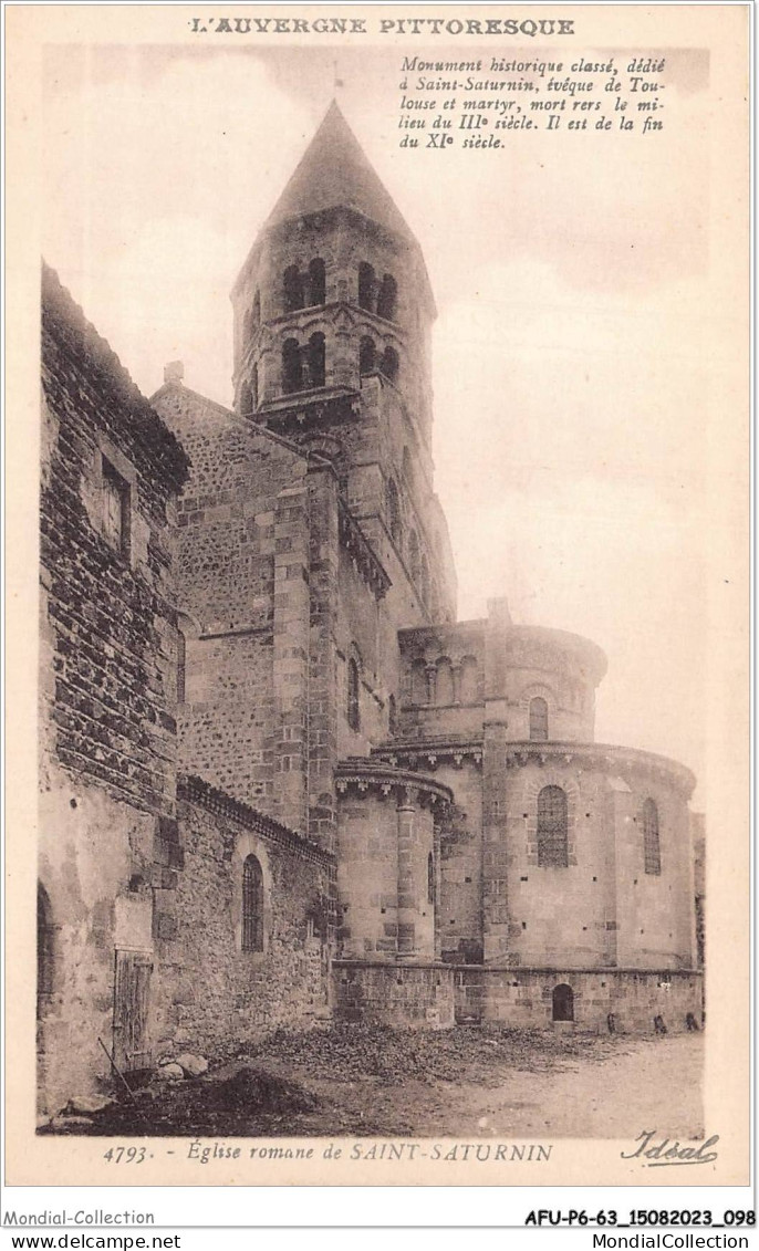 AFUP6-63-0509 - L'AUVERGNE PITTORESQUE - Eglise Romane De SAINT-SATURNIN - Auvergne Types D'Auvergne