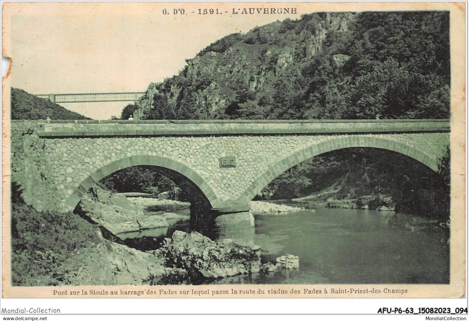 AFUP6-63-0507 - L'AUVERGNE - Pont Sur La Sioule Au Barrage Des Fades Sur Lequel Passe La Route Du Viaduc Des Fades  - Auvergne Types D'Auvergne