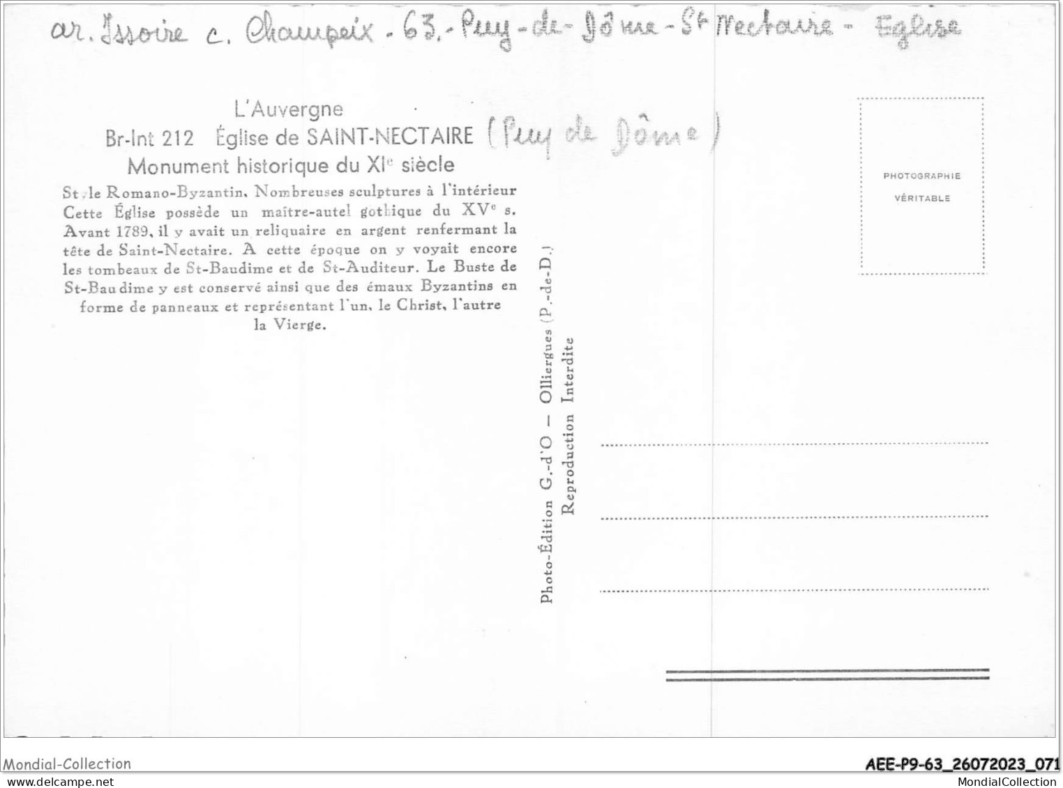 AEEP9-63-0730 - église De SAINT-NECTAIRE - Monument Historique  - Saint Nectaire