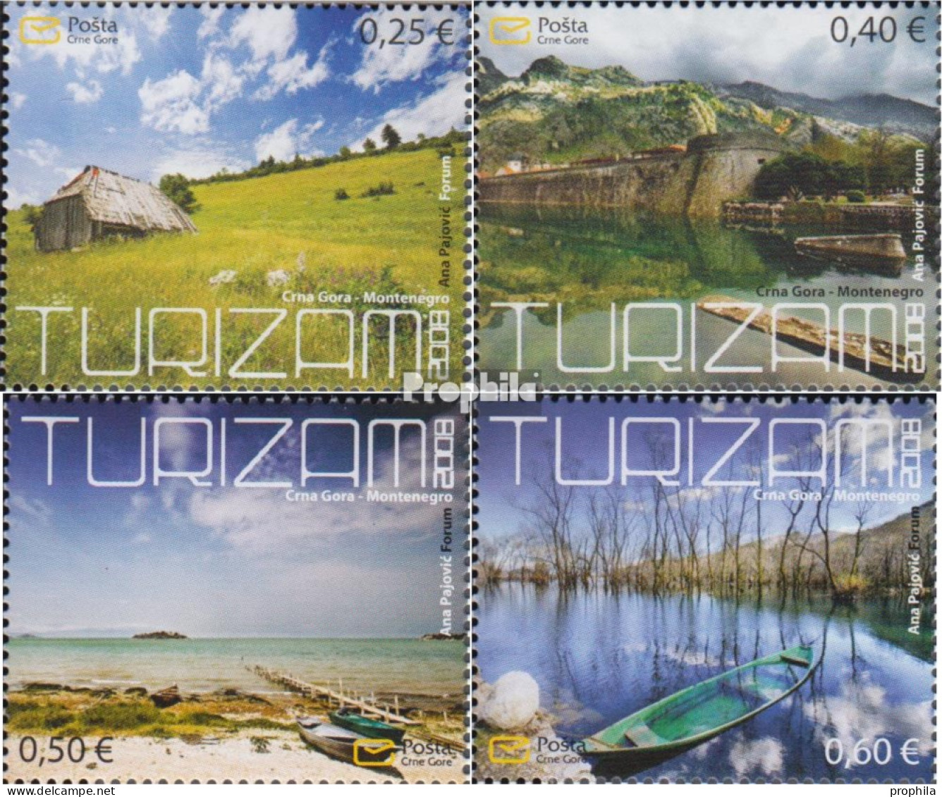 Montenegro 172-175 (kompl.Ausg.) Postfrisch 2008 Tourismus - Montenegro