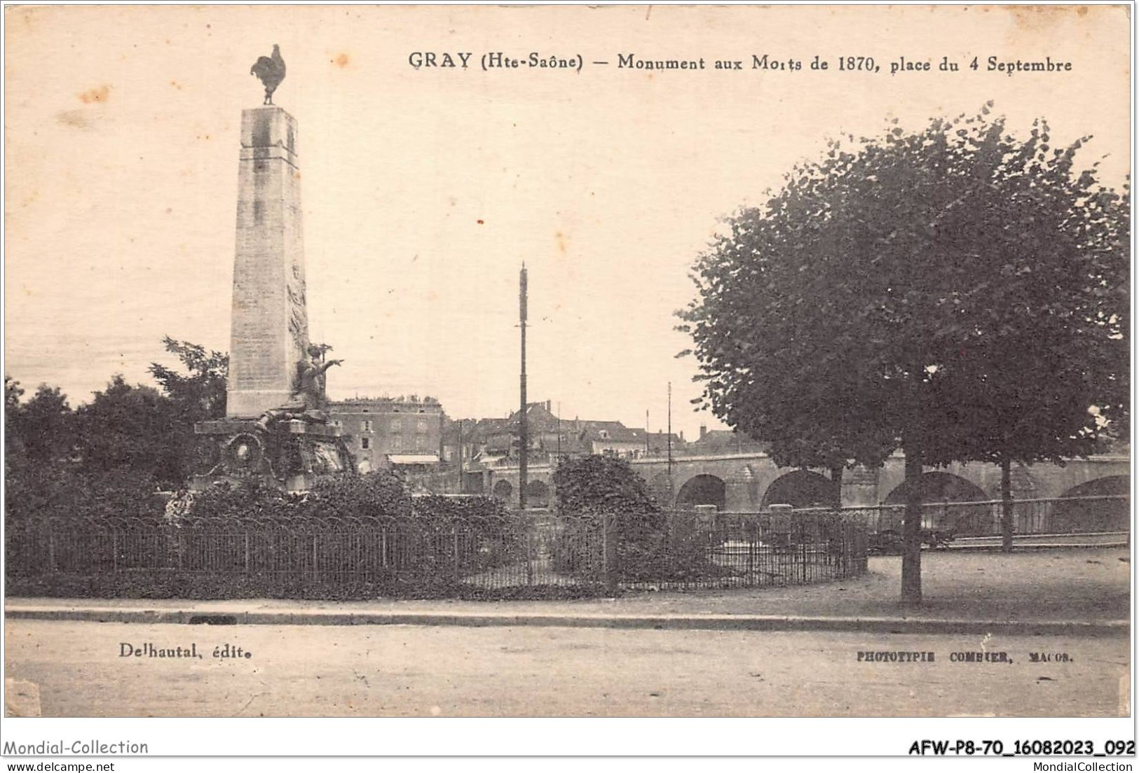 AFWP8-70-0815 - GRAY - Haute-saône - Monument Aux Mort De 1870 - Place Du 4 Septembre - Gray