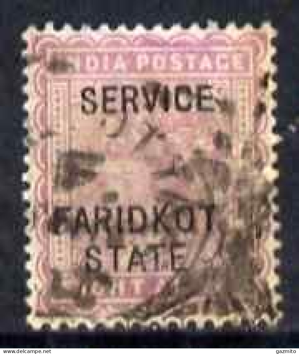 Indian States - Faridkot 1887, Official 8a Magenta Opt'd SERVICE Good Used With Squared-circle Cancel - Faridkot