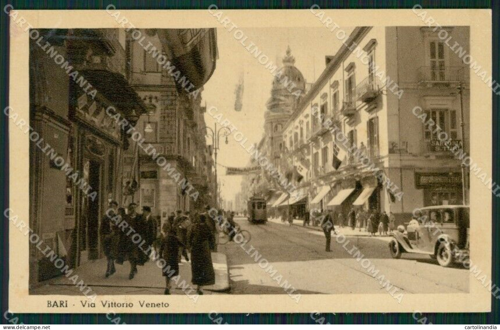 Bari Città Auto Tram Cartolina KVM1196 - Bari