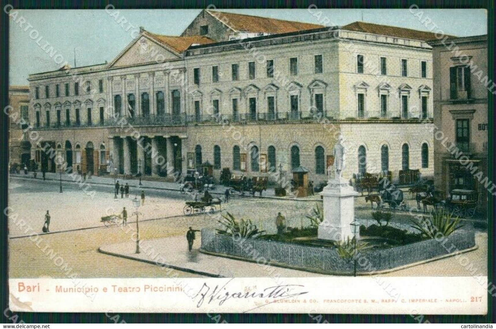 Bari Città Municipio Teatro SCOLLATA Cartolina KVM1197 - Bari