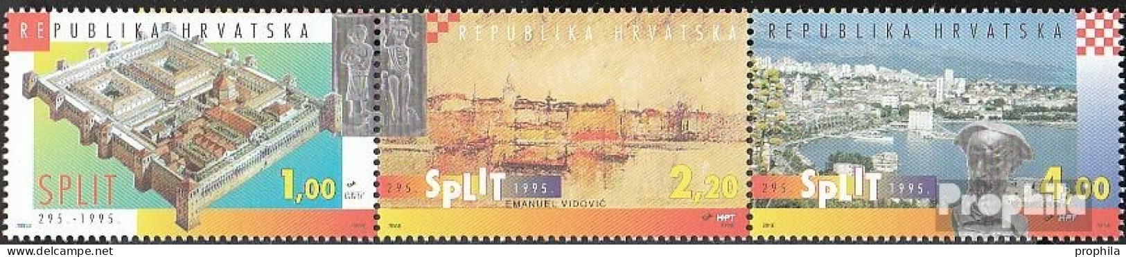 Kroatien 314-316 Dreierstreifen (kompl.Ausg.) Postfrisch 1995 Stadt Split - Croatia