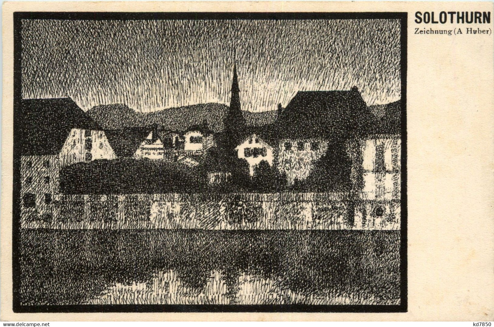 Solothurn - Zeichnung A. Huber - Soleure