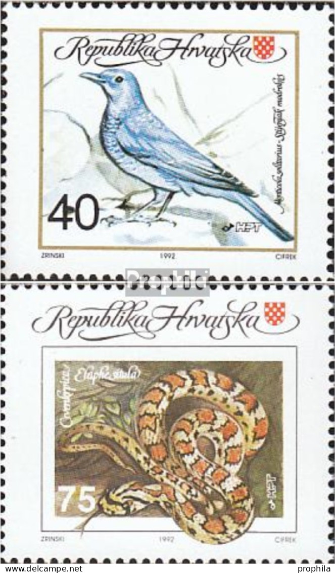 Kroatien 207-208 (kompl.Ausg.) Postfrisch 1992 Seltene Tiere - Croatia