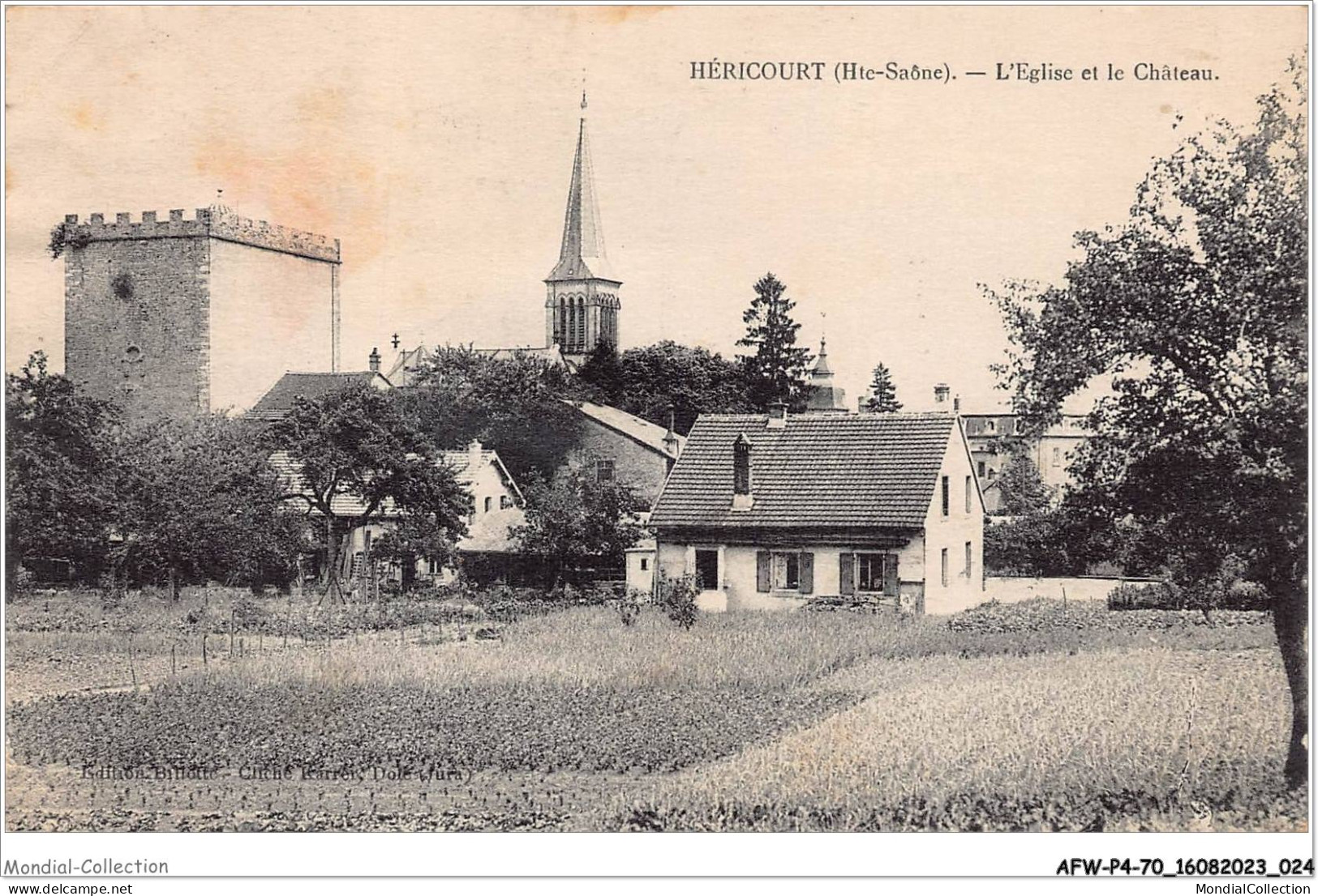 AFWP4-70-0315 - HERICOURT - Haute-saône - L'église Et Le Château - Héricourt