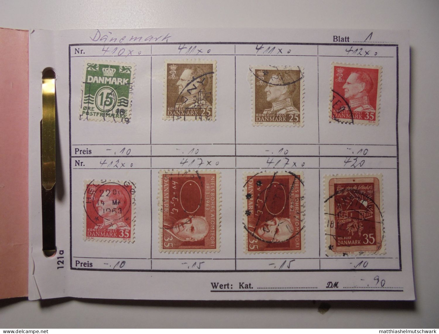 Auswahlheft Nr. 0005 Von 1989 22 Blätter 125 Briefmarken  Dänemark 1963-1984/Mi Nr. 410x-805, Unvollstä - Collections