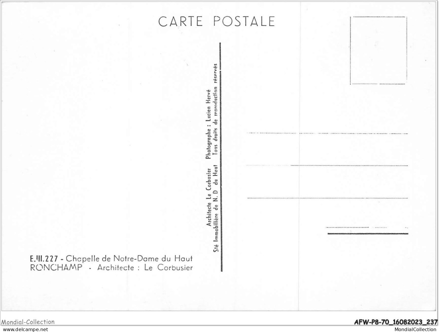 AFWP8-70-0887 - Chapelle De Notre-dame Du Haut - RONCHAMP - Architecte - Le Corbusier - Lure