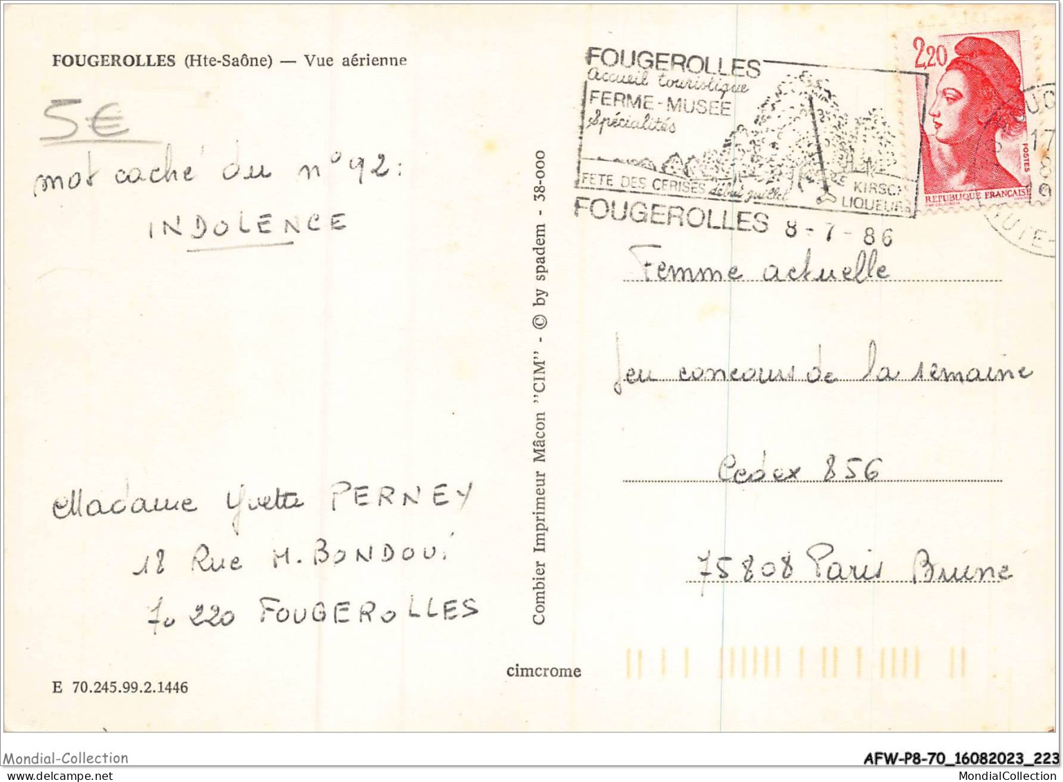 AFWP8-70-0880 - FOUGEROLLES - Haute-saône - Vue Aérienne - Lure