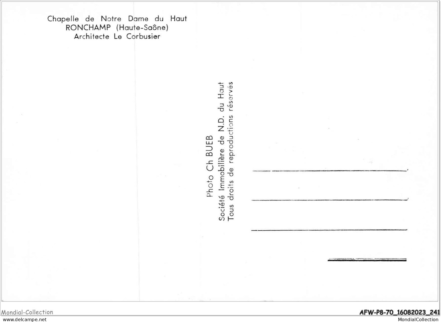 AFWP8-70-0889 - Chapelle De Notre Dame Du Haut - RONCHAMP - Haute-saône - Architecte Le Corbusier - Lure