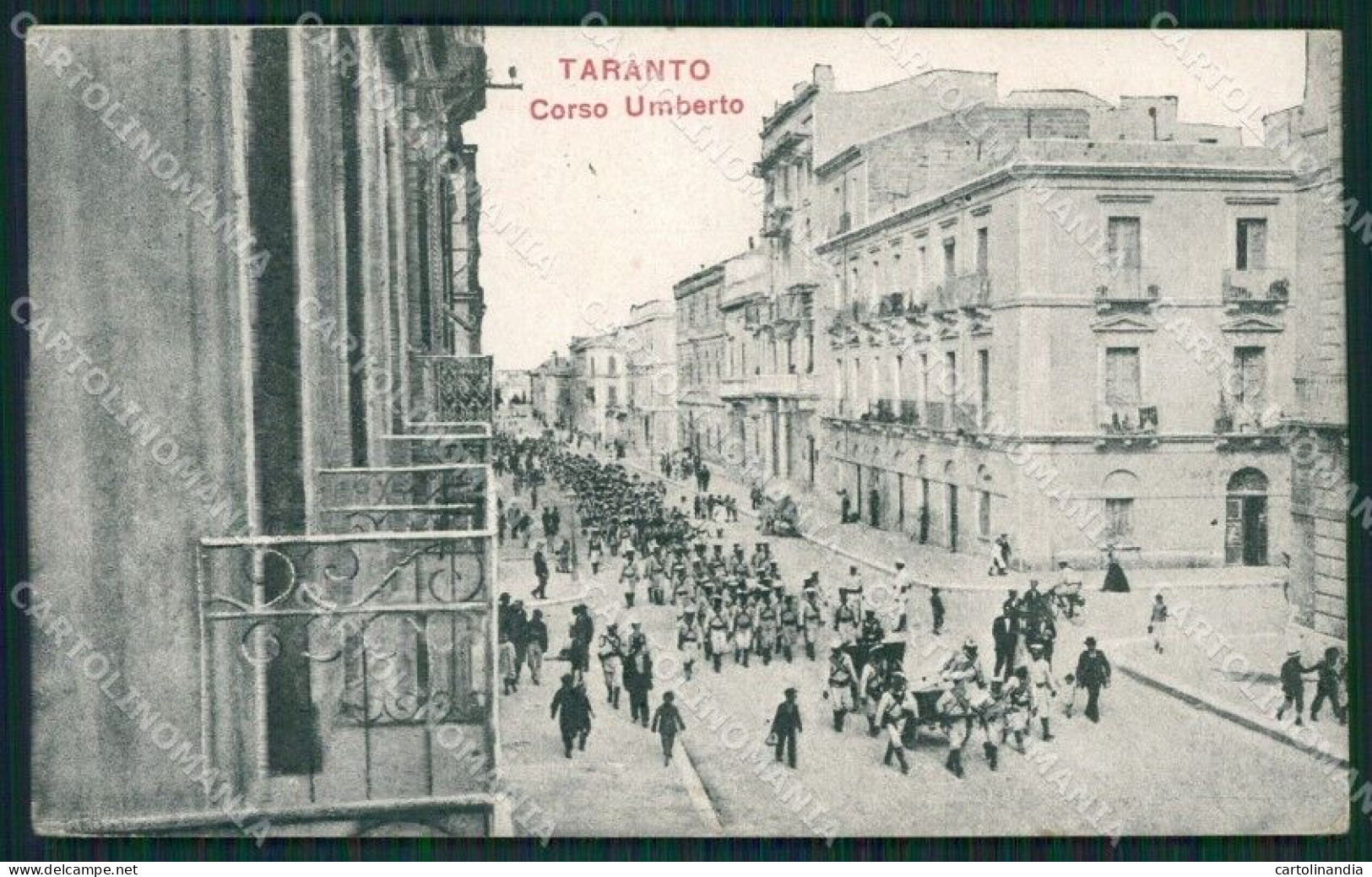 Taranto Città Militari RIFILATA Cartolina KVM1254 - Taranto