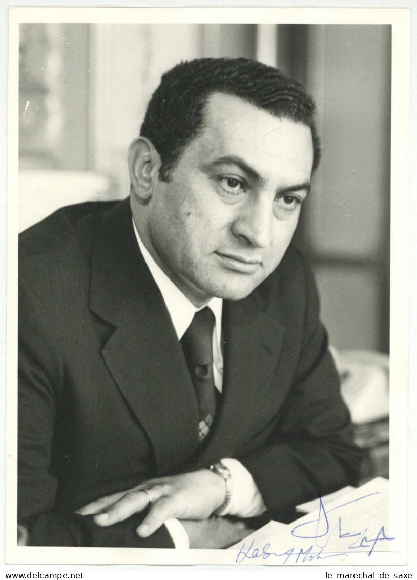 Egypt Husni Mubarak (1928-2020) Staatsmann Autograph Foto Ca. 1976 Ägypten - Politisch Und Militärisch