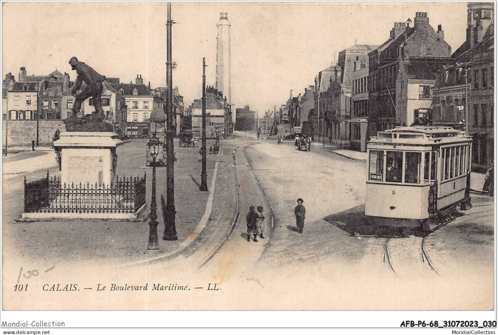 AFBP6-68-0608 - CALAIS - Le Boulevard Maritime TRAMWAY - Calais