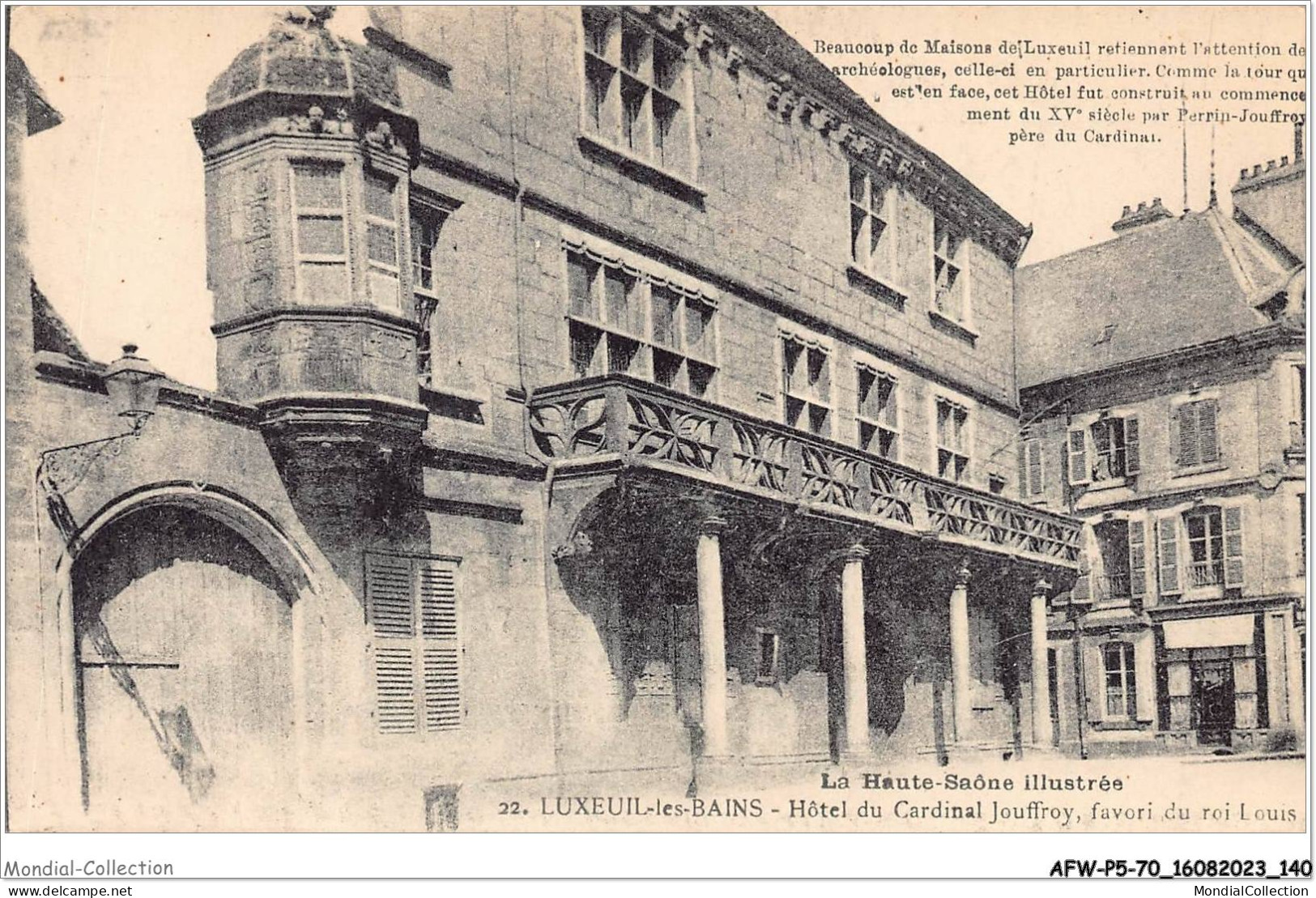 AFWP5-70-0497 - La Haute-saône Illustrée - LUXEUIL-les-BAINS - Hôtel Du Cardinal Jouffroy - Favori Du Roi Louis - Luxeuil Les Bains